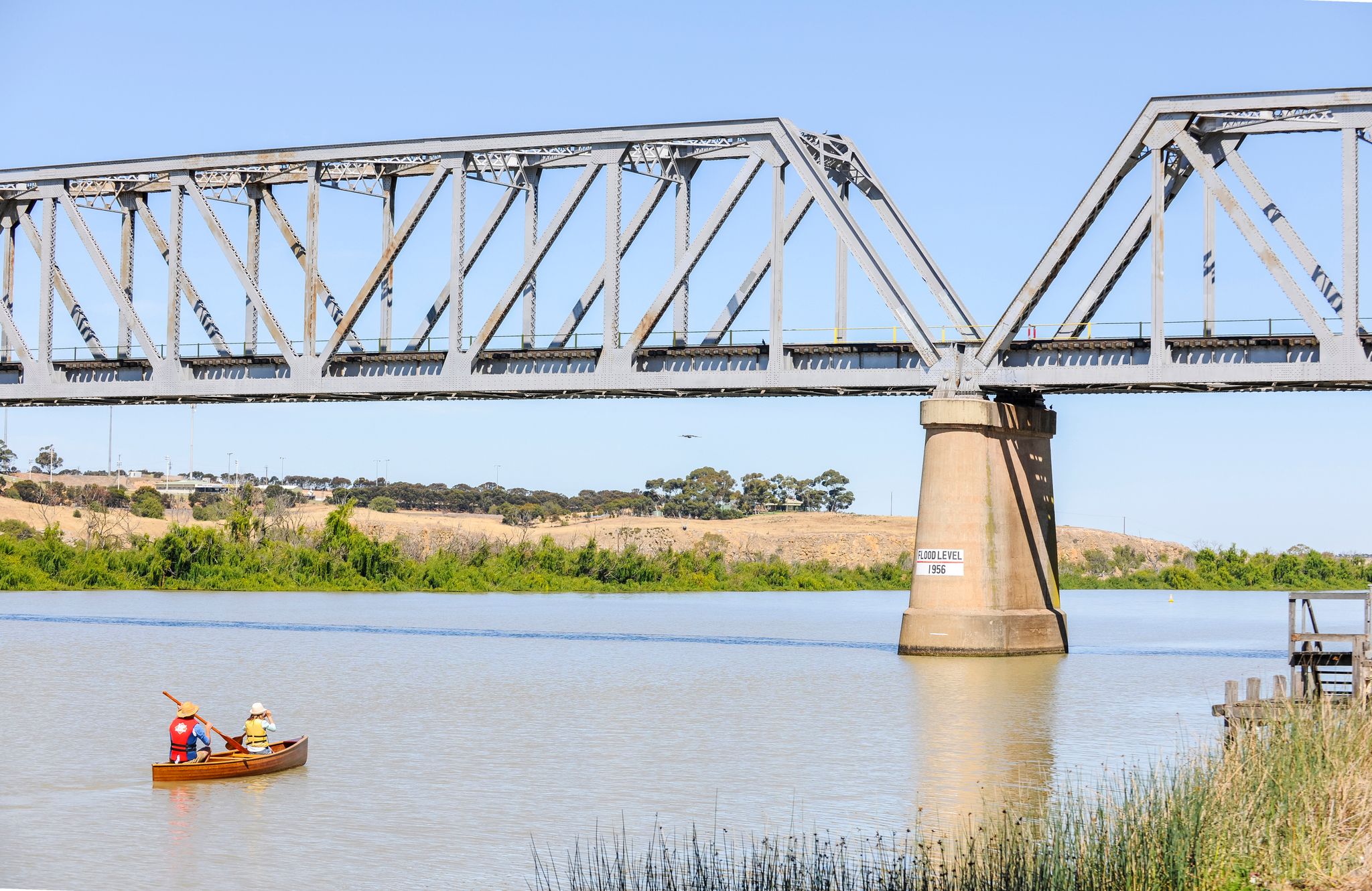 Canoeing under the Murray bridge