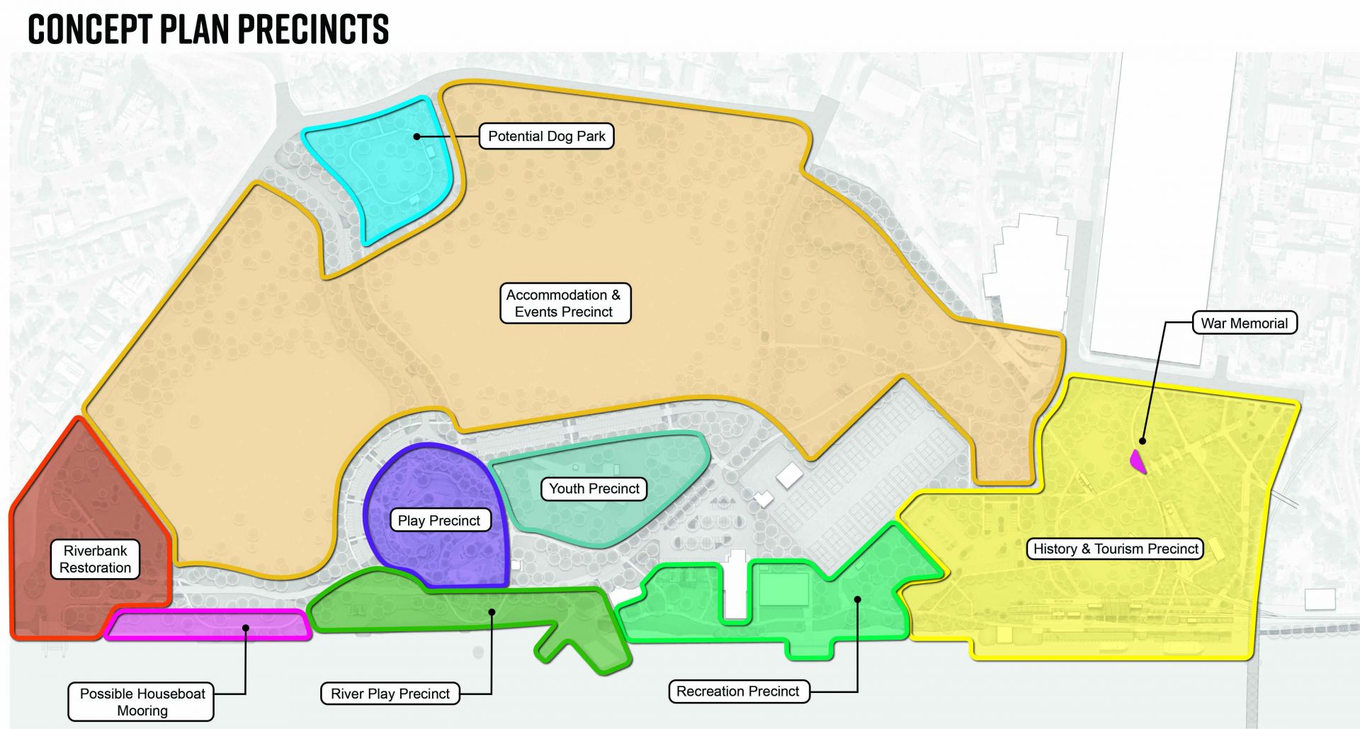 Sturt Reserve Concept Plan Precincts
