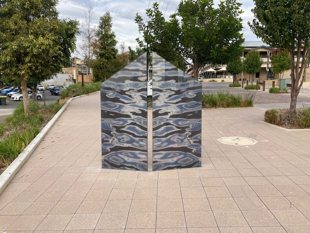 Reflected 1, James Voller, 2019 for the Watermark Public ARt Project, Sixth Street redevelopment